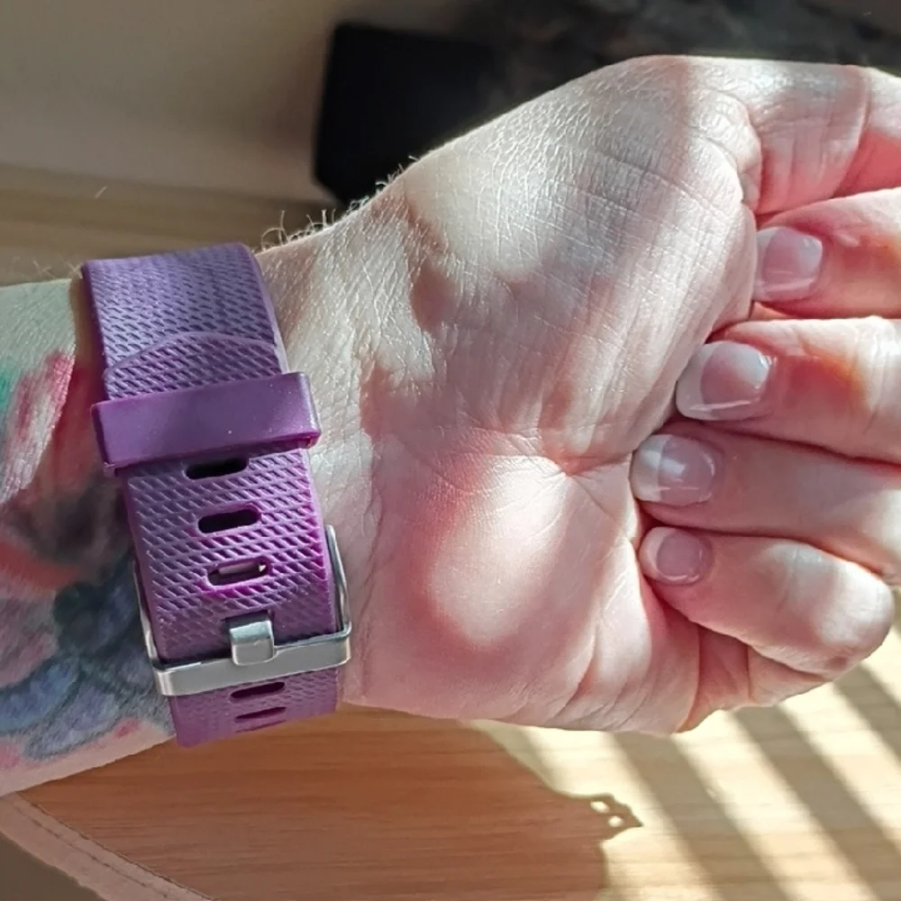 Fitbit Purple Silicone Fitness Tracker with Digital Display